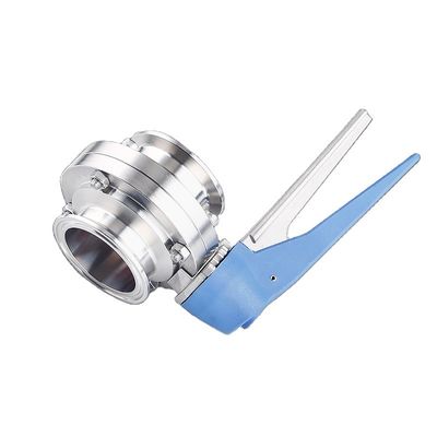 Υγιεινές SS304 / 316L χειροκίνητες βαλβίδες πεταλούδας τρι-σφραγίδας με λαβή σκανδάλη