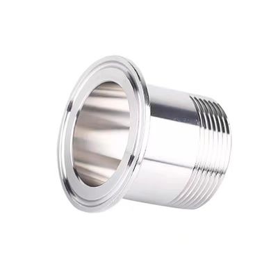 Ασημένιο 1/2" 3/4" BSP αρσενικό NPT Thread Ferrule Τύπος Tri Clamp σωλήνα Fitting για υγιεινή