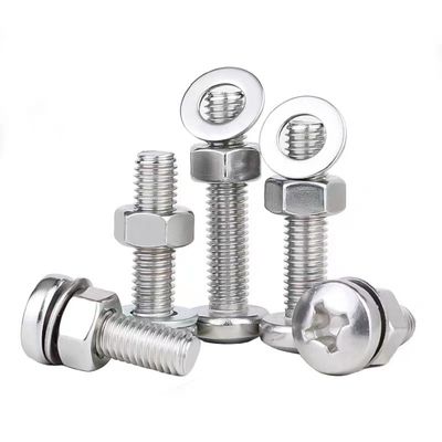 Ίδιο M2 M3 M4 SS304 SS316 Cross Recessed Countersunk Flat Head Screws και εξάγωνο καρύδι Flat Washer Set