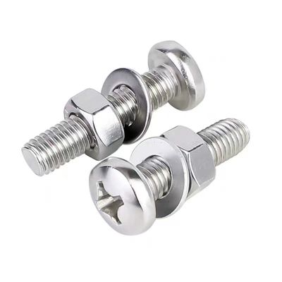 Ίδιο M2 M3 M4 SS304 SS316 Cross Recessed Countersunk Flat Head Screws και εξάγωνο καρύδι Flat Washer Set