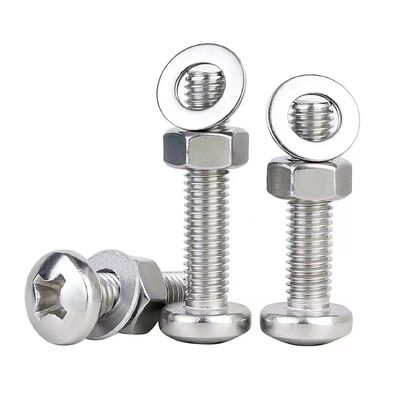 Ίδιο M2 M3 M4 SS304 SS316 Cross Recessed Countersunk Flat Head Screws και εξάγωνο καρύδι Flat Washer Set