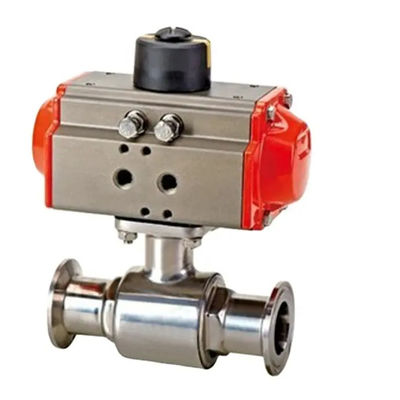 Ατσάλι από ανοξείδωτο χάλυβα 304 Tri Clamp Connection Sanitary Food Safe Pneumatic Actuator Ball Valve