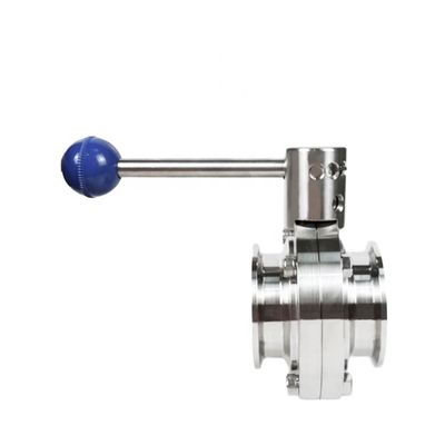 1.5 ίντσες Tri Clamp Υγιεινή πεταλούδα βαλβίδα τραβήξτε χειριστήριο από ανοξείδωτο χάλυβα 304 Standard