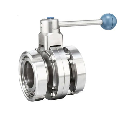 1/8"--4" WZ Τροφική ποιότητα από ανοξείδωτο χάλυβα 304 316L Υγιεινή Τρεις PCS Εγχειριτική βαλβίδα πεταλούδας ίση