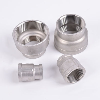 RTS από ανοξείδωτο χάλυβα Reducing Straight Inner Wire Pipe Fitting Female Reducing Socket Coupling Silver