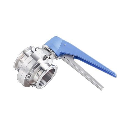 Υγιεινές SS304 / 316L χειροκίνητες βαλβίδες πεταλούδας τρι-σφραγίδας με λαβή σκανδάλη