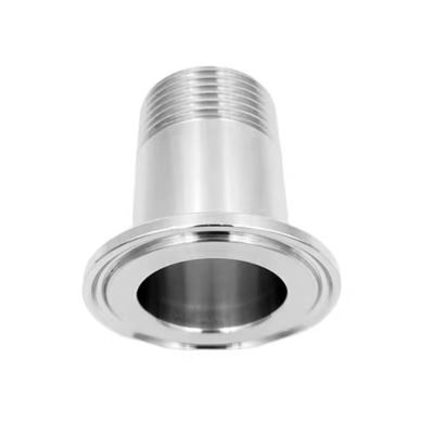 Ασημένιο 1/2" 3/4" BSP αρσενικό NPT Thread Ferrule Τύπος Tri Clamp σωλήνα Fitting για υγιεινή