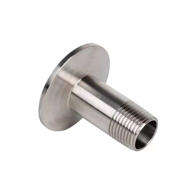 Ασημένιο 1/2" 3/4" BSP αρσενικό NPT Thread Ferrule Τύπος Tri Clamp σωλήνα Fitting για υγιεινή