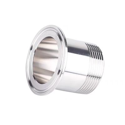 Ασημένιο 1/2" 3/4" BSP αρσενικό NPT Thread Ferrule Τύπος Tri Clamp σωλήνα Fitting για υγιεινή