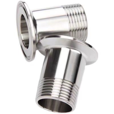 Ασημένιο 1/2" 3/4" BSP αρσενικό NPT Thread Ferrule Τύπος Tri Clamp σωλήνα Fitting για υγιεινή