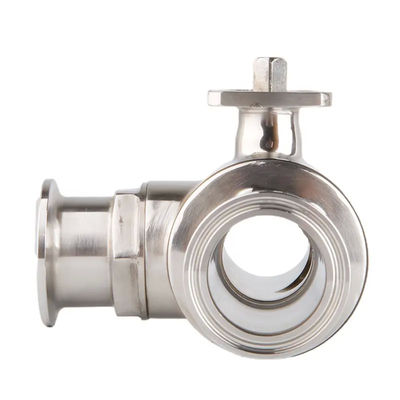 Τροφίμων Ασημένιο Τύπου T TRI CLAMP 3 Way Ball Valve από ανοξείδωτο χάλυβα 304 316 WZ 3A/DIN/SMS
