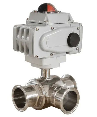 Τροφίμων Ασημένιο Τύπου T TRI CLAMP 3 Way Ball Valve από ανοξείδωτο χάλυβα 304 316 WZ 3A/DIN/SMS