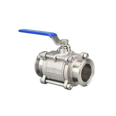 DN20-DN300 Υγιεινής Ατσάλι 3pcs βαλβίδα μπάλα με Tri Clamp σύνδεση και μέγεθος