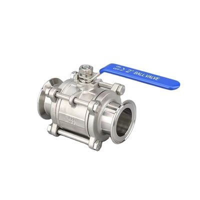 DN20-DN300 Υγιεινής Ατσάλι 3pcs βαλβίδα μπάλα με Tri Clamp σύνδεση και μέγεθος