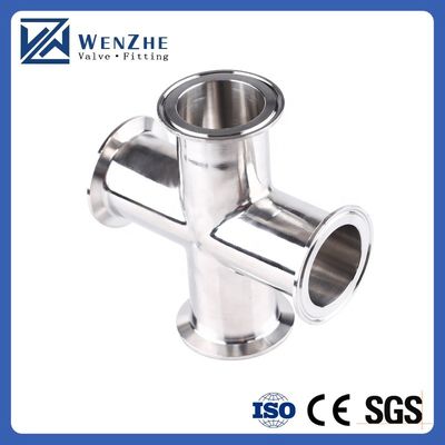 Πρότυπο 4 Way Cross Clamp Fits 1.5 "Tri-clamp Υγιεινή Εγκατάσταση από ανοξείδωτο χάλυβα 304