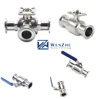 Υποστήριξη OEM SS304 1/4''-4.0' Homebrew Tri-Clamp Ball Valve Ατσάλινη υγιεινή βαλβίδα