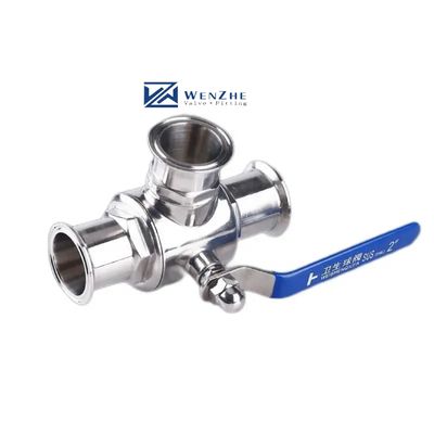 Σφυρηλατημένη υγιεινή SS304/SS316L L/T τύπου Tri Clamp Ατσάλι από ανοξείδωτο χάλυβα 3 οδικές βαλβίδες σφαίρας 3A DIN