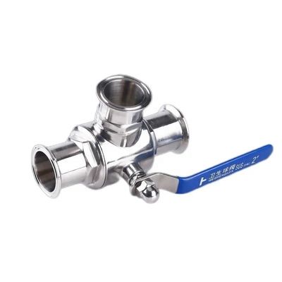 Σφυρηλατημένη υγιεινή SS304/SS316L L/T τύπου Tri Clamp Ατσάλι από ανοξείδωτο χάλυβα 3 οδικές βαλβίδες σφαίρας 3A DIN