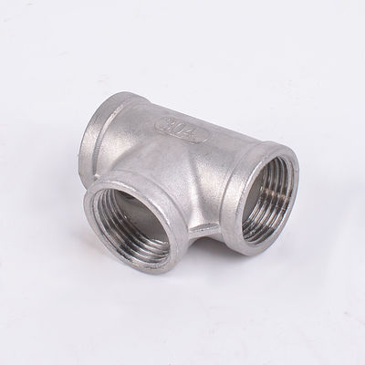 1/2" Tee Γυναίκα NPT T σχήμα 3 Way Cast Pipe Fitting OEM Υποστήριξη ανοξείδωτο χάλυβα 304