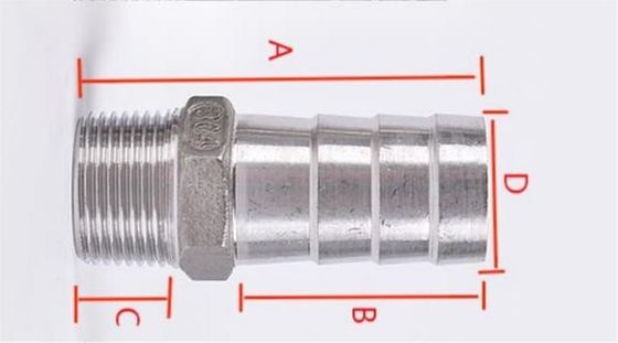 Ατσάλι από ανοξείδωτο χάλυβα 1 "Σωλήνα Barb x 3/4" NPT αρσενικό για την οικιακή ζύμωση σωλήνα Fitting θηλυκό νήμα