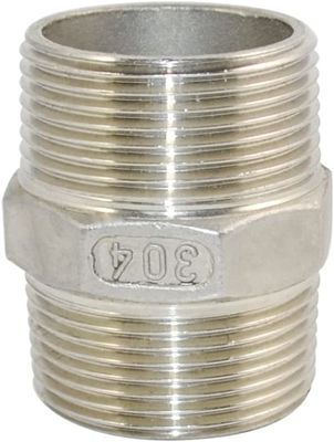 1-1/4 "x 1-1/4" NPT αρσενικό έλξης hex θηλή από ανοξείδωτο χάλυβα 304 σωλήνα σύνδεσης