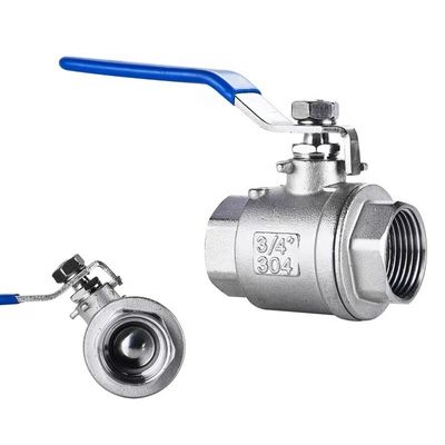 WZ ανοξείδωτο χάλυβα SS 304 316 NPT BSP 2PC βαλβίδα σφαίρας προσαρμοσμένη για μακροζωία