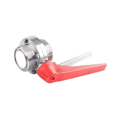 Υγιεινές SS304 / 316L χειροκίνητες ανδρικές βαλβίδες πεταλούδας ODM