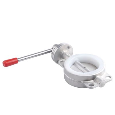 Υγιεινή ατσάλι SS304/316L συγκόλληση συγκόλλησης χειροκίνητη βαλβίδα πεταλούδας D71X-16P
