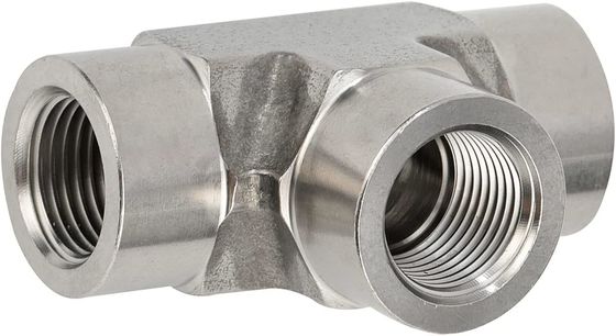 Ατσάλι από ανοξείδωτο χάλυβα 301 T-Fitting 3 Ways Connector 1/8" NPT Γυναίκα x 1/8" NPT Γυναίκα x 1/8" NPT Γυναίκα