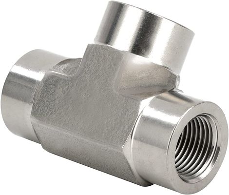 Ατσάλι από ανοξείδωτο χάλυβα 301 T-Fitting 3 Ways Connector 1/8" NPT Γυναίκα x 1/8" NPT Γυναίκα x 1/8" NPT Γυναίκα