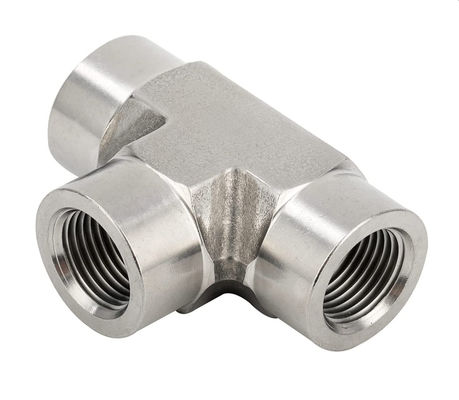 Ατσάλι από ανοξείδωτο χάλυβα 301 T-Fitting 3 Ways Connector 1/8" NPT Γυναίκα x 1/8" NPT Γυναίκα x 1/8" NPT Γυναίκα
