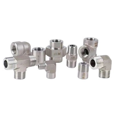 Ατσάλι από ανοξείδωτο χάλυβα 301 T-Fitting 3 Ways Connector 1/8" NPT Γυναίκα x 1/8" NPT Γυναίκα x 1/8" NPT Γυναίκα