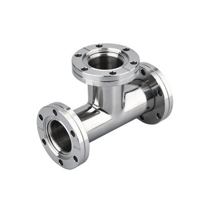 Ατσάλι από ανοξείδωτο χάλυβα 301/304/316 KF Equal Tee Connect Flange Vacuum Fitting με υποστήριξη OEM