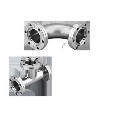 Ατσάλι από ανοξείδωτο χάλυβα 301/304/316 KF Equal Tee Connect Flange Vacuum Fitting με υποστήριξη OEM
