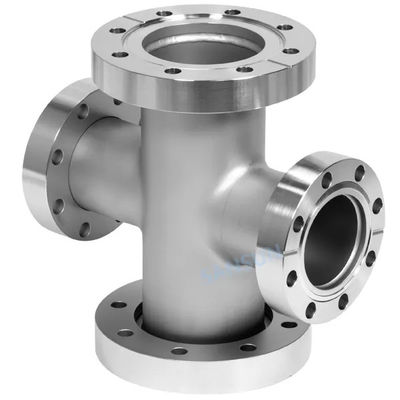 Ατσάλι από ανοξείδωτο χάλυβα 301/304/316 KF Equal Tee Connect Flange Vacuum Fitting με υποστήριξη OEM