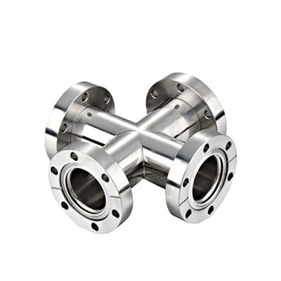 Ατσάλι από ανοξείδωτο χάλυβα 301/304/316 KF Equal Tee Connect Flange Vacuum Fitting με υποστήριξη OEM