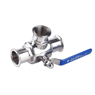 Υγιεινή SS304/SS316L Tri Clamp Ball Valve με λειτουργία 3 Way και σε 1/2 '6' μεγέθη