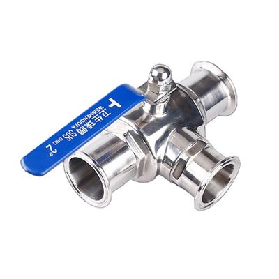 Υγιεινή SS304/SS316L Tri Clamp Ball Valve με λειτουργία 3 Way και σε 1/2 '6' μεγέθη