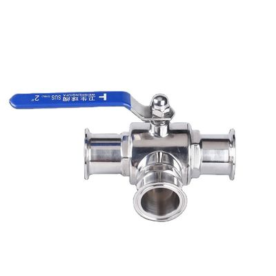 Υγιεινή SS304/SS316L Tri Clamp Ball Valve με λειτουργία 3 Way και σε 1/2 '6' μεγέθη