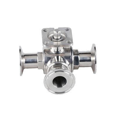 Εγχειρίδιο Υγιεινής Ατσάλι 304/316L Tri-Clamp 3 Way Ball Valve με υψηλή επένδυση