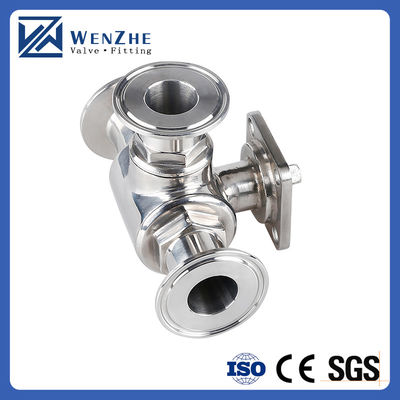 Εγχειρίδιο Υγιεινής Ατσάλι 304/316L Tri-Clamp 3 Way Ball Valve με υψηλή επένδυση