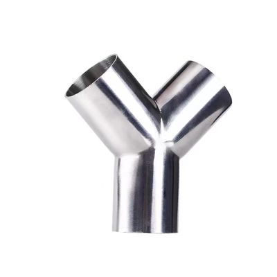 1/8"--4" Ασημένιο WZ DN50 SS304 316L Ατσάλι Ακατέργαστο Υγιεινό Υ τύπου Tee σωλήνα προσαρμογέα