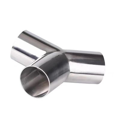 1/8"--4" Ασημένιο WZ DN50 SS304 316L Ατσάλι Ακατέργαστο Υγιεινό Υ τύπου Tee σωλήνα προσαρμογέα