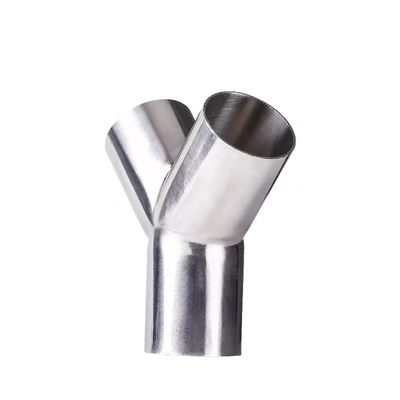 1/8"--4" Ασημένιο WZ DN50 SS304 316L Ατσάλι Ακατέργαστο Υγιεινό Υ τύπου Tee σωλήνα προσαρμογέα