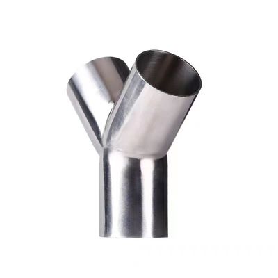 1/8"--4" Ασημένιο WZ DN50 SS304 316L Ατσάλι Ακατέργαστο Υγιεινό Υ τύπου Tee σωλήνα προσαρμογέα
