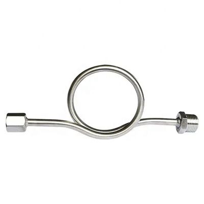 SS304 316 316L Στρογγυλό δαχτυλίδι 6000 PSI 1/2 NPT BSPT Στρογγυλό μετρητή πίεσης Snubber Siphon Tube