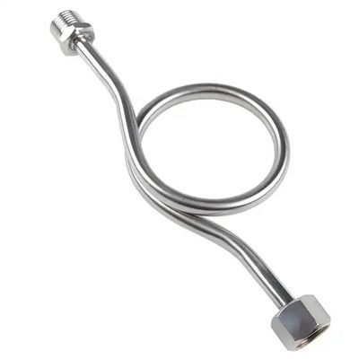 SS304 316 316L Στρογγυλό δαχτυλίδι 6000 PSI 1/2 NPT BSPT Στρογγυλό μετρητή πίεσης Snubber Siphon Tube