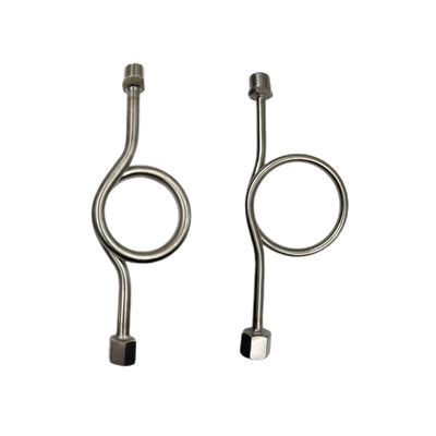 SS304 316 316L Στρογγυλό δαχτυλίδι 6000 PSI 1/2 NPT BSPT Στρογγυλό μετρητή πίεσης Snubber Siphon Tube
